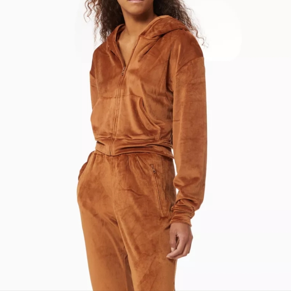SKIMS Women's Brown Velour Wide Leg Jumpsuit